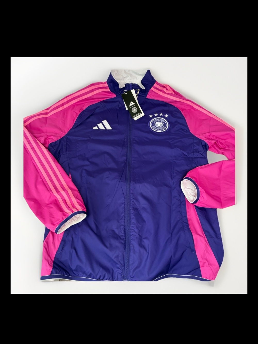 adidas Official Germany Football Reversible White/Purple Jacket Men’s M NEW! - Picture 2 of 11